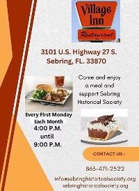 Event: Village Inn Dinner Fundraiser  - Sebring_historical_society_fundraiser.jpg